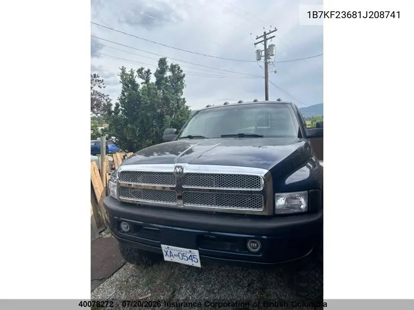 2001 Dodge Ram 2500 VIN: 1B7KF23681J208741 Lot: 40078272