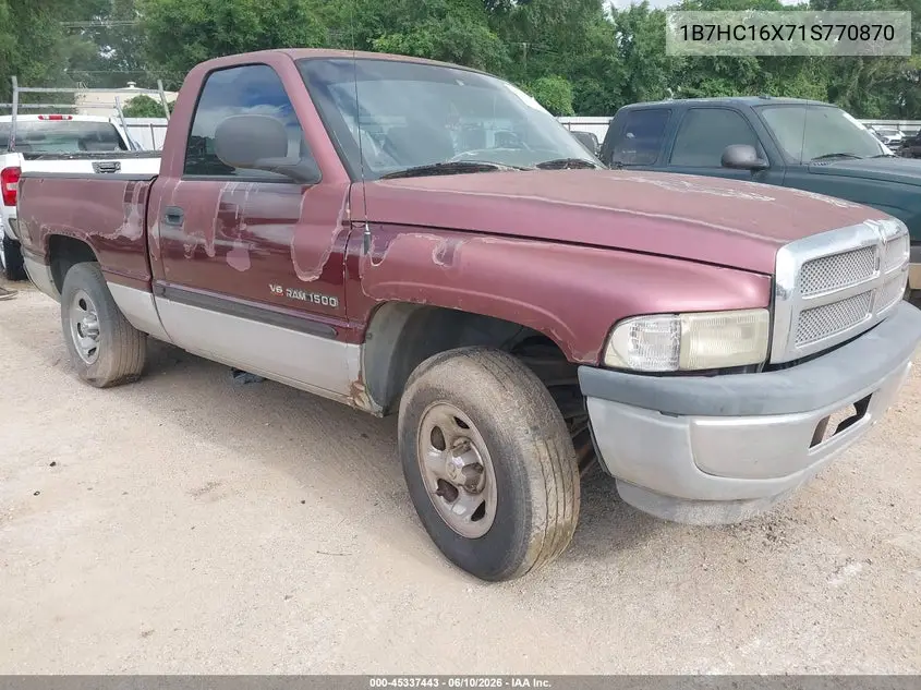 2001 Dodge Ram 1500 St/Ws VIN: 1B7HC16X71S770870 Lot: 45337443