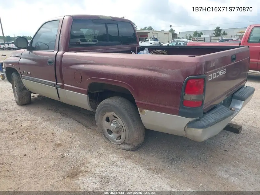 2001 Dodge Ram 1500 St/Ws VIN: 1B7HC16X71S770870 Lot: 45337443