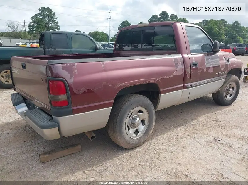 2001 Dodge Ram 1500 St/Ws VIN: 1B7HC16X71S770870 Lot: 45337443
