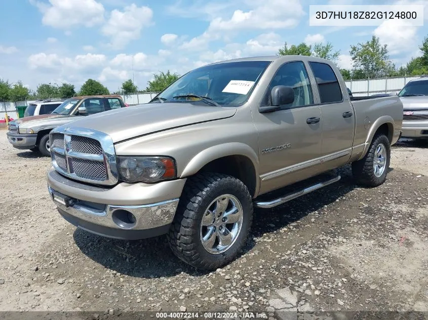 2002 Dodge Ram 1500 St VIN: 3D7HU18Z82G124800 Lot: 40072214