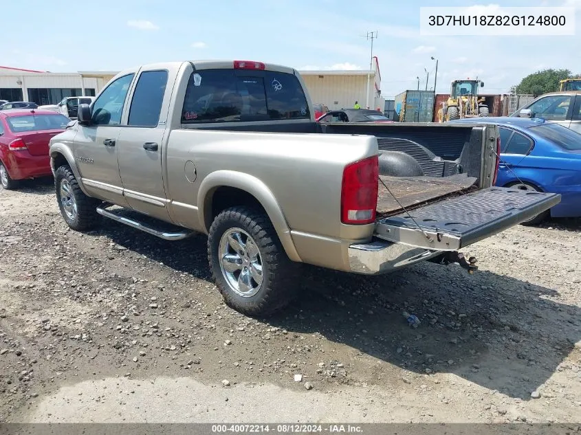 2002 Dodge Ram 1500 St VIN: 3D7HU18Z82G124800 Lot: 40072214