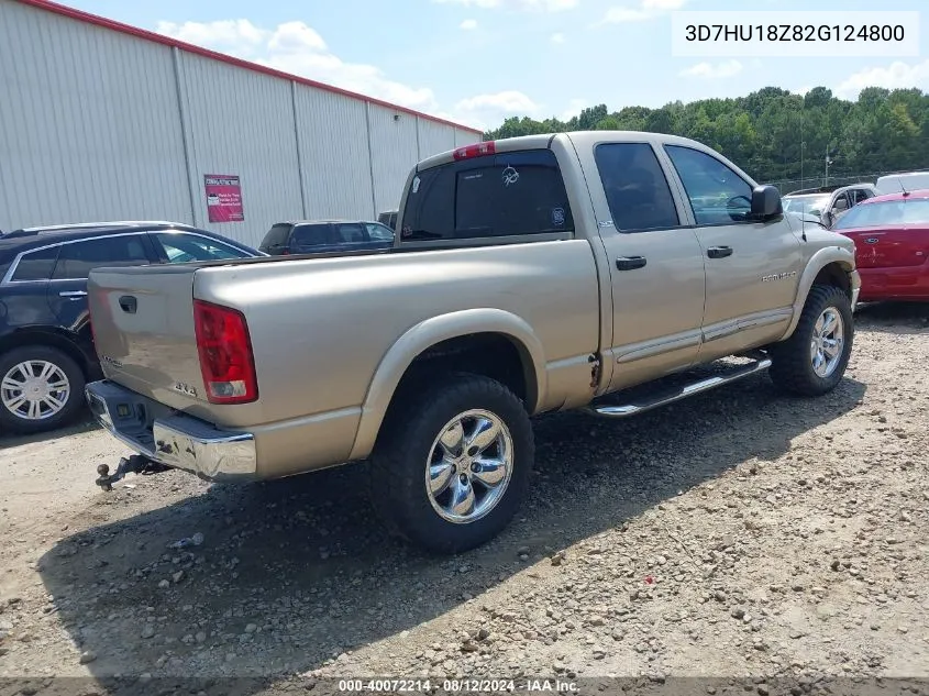 2002 Dodge Ram 1500 St VIN: 3D7HU18Z82G124800 Lot: 40072214