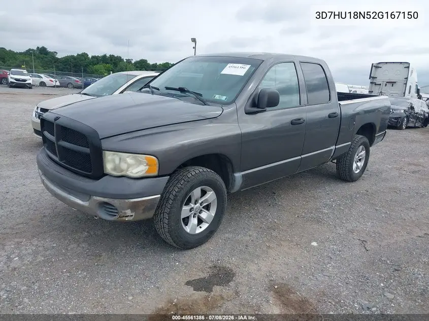 2002 Dodge Ram 1500 St VIN: 3D7HU18N52G167150 Lot: 45561386