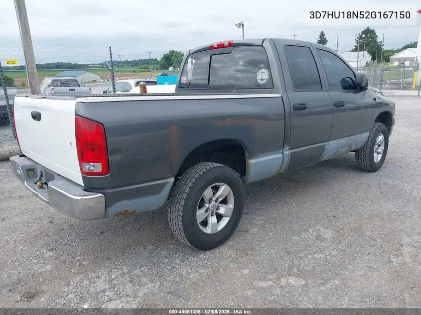 2002 Dodge Ram 1500 St VIN: 3D7HU18N52G167150 Lot: 45561386