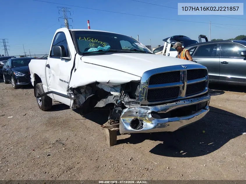 2002 Dodge Ram 1500 St VIN: 1D7HA16K02J221857 Lot: 45611978