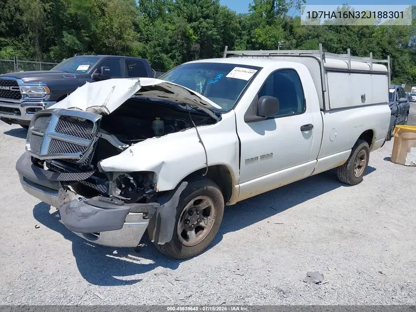2002 Dodge Ram 1500 St VIN: 1D7HA16N32J188301 Lot: 45639648