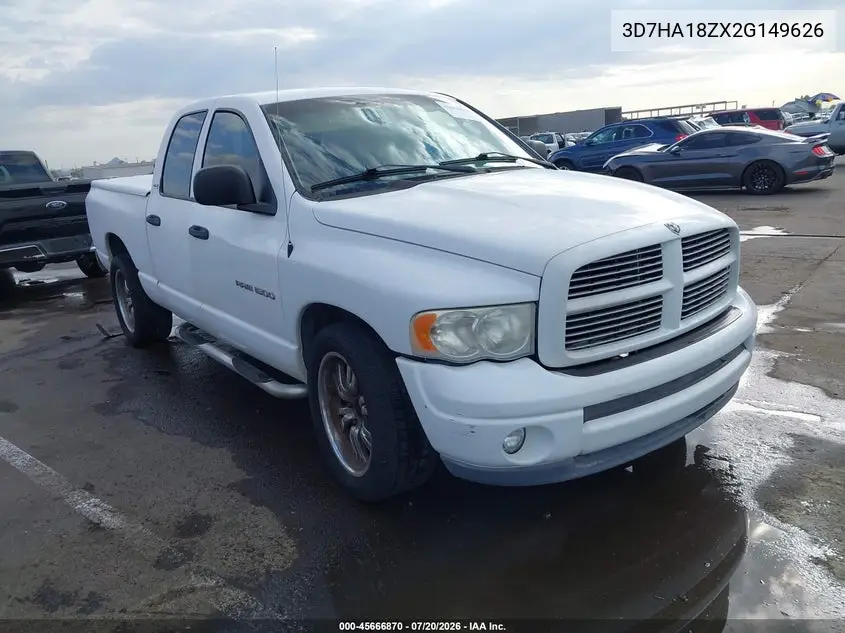 2002 Dodge Ram 1500 St VIN: 3D7HA18ZX2G149626 Lot: 45666870