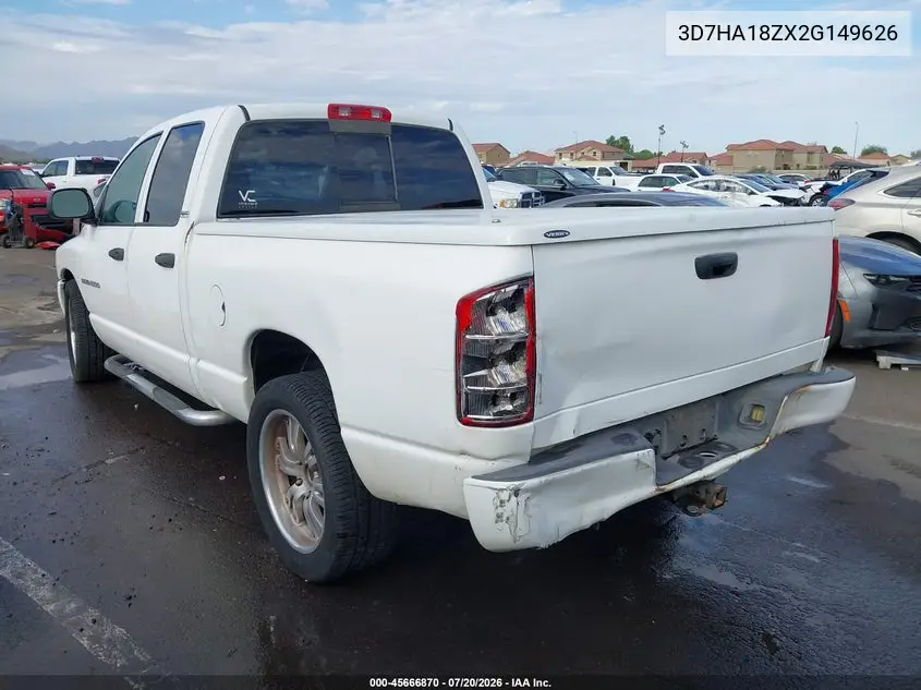 2002 Dodge Ram 1500 St VIN: 3D7HA18ZX2G149626 Lot: 45666870