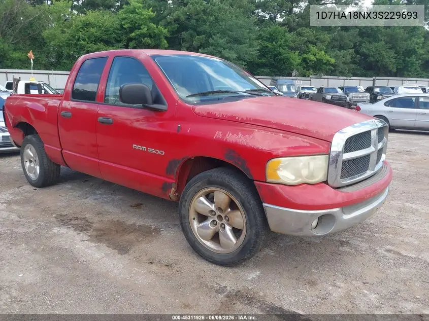 2003 Dodge Ram 1500 Slt/Laramie/St VIN: 1D7HA18NX3S229693 Lot: 45311926