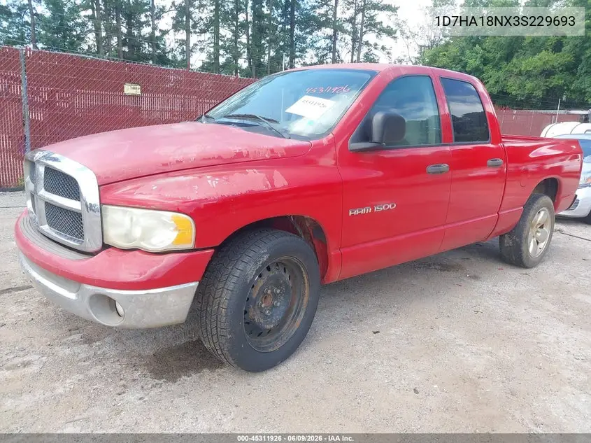 2003 Dodge Ram 1500 Slt/Laramie/St VIN: 1D7HA18NX3S229693 Lot: 45311926
