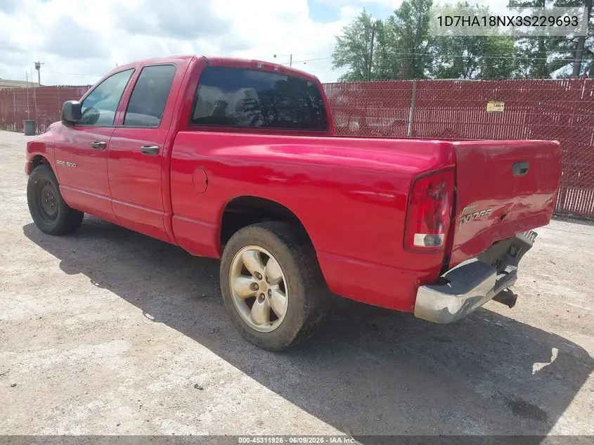 2003 Dodge Ram 1500 Slt/Laramie/St VIN: 1D7HA18NX3S229693 Lot: 45311926
