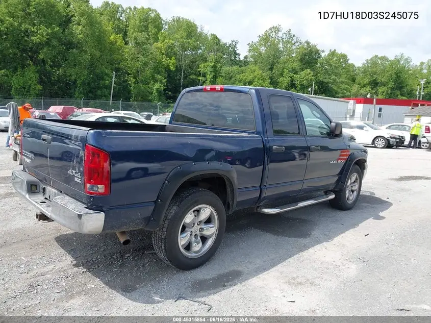 2003 Dodge Ram 1500 VIN: 1D7HU18D03S245075 Lot: 45315854