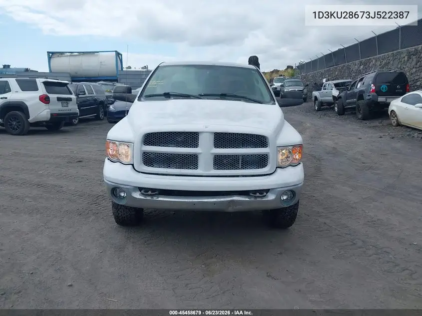 2003 Dodge Ram 2500 Slt/Laramie/St VIN: 1D3KU28673J522387 Lot: 45458679