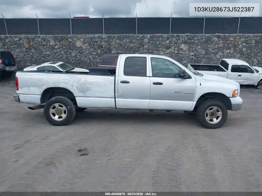 2003 Dodge Ram 2500 Slt/Laramie/St VIN: 1D3KU28673J522387 Lot: 45458679