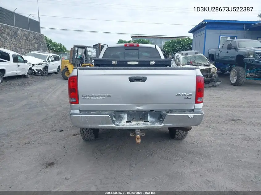 2003 Dodge Ram 2500 Slt/Laramie/St VIN: 1D3KU28673J522387 Lot: 45458679