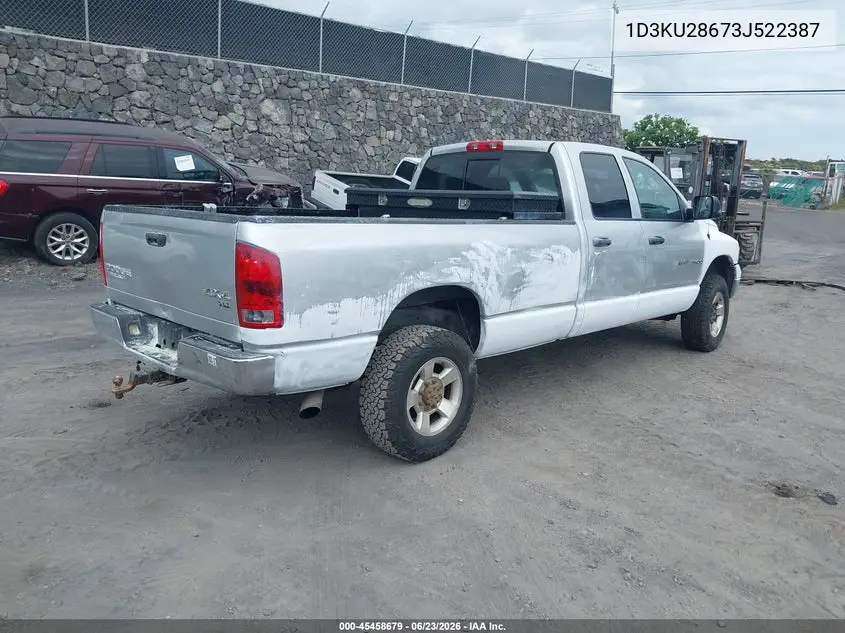 2003 Dodge Ram 2500 Slt/Laramie/St VIN: 1D3KU28673J522387 Lot: 45458679
