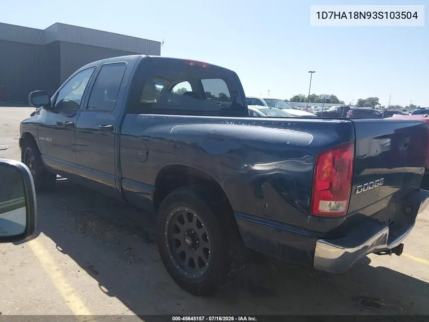 2003 Dodge Ram 1500 Slt/Laramie/St VIN: 1D7HA18N93S103504 Lot: 45645157
