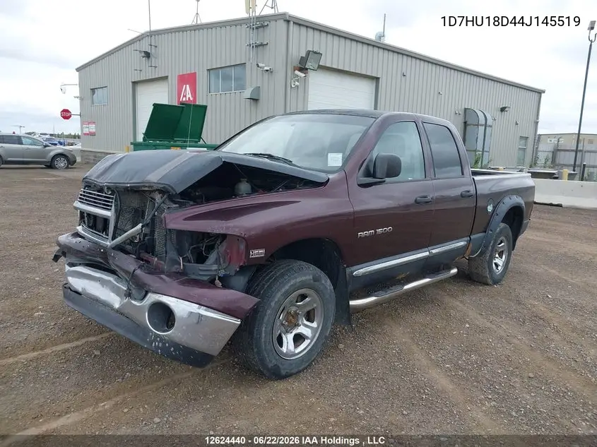 2004 Dodge Ram 1500 Slt/Laramie VIN: 1D7HU18D44J145519 Lot: 12624440