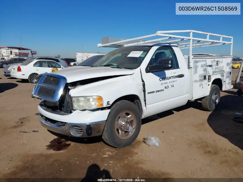 003D6WR26C15G8569 2005 Dodge Ram 2500 St/Slt