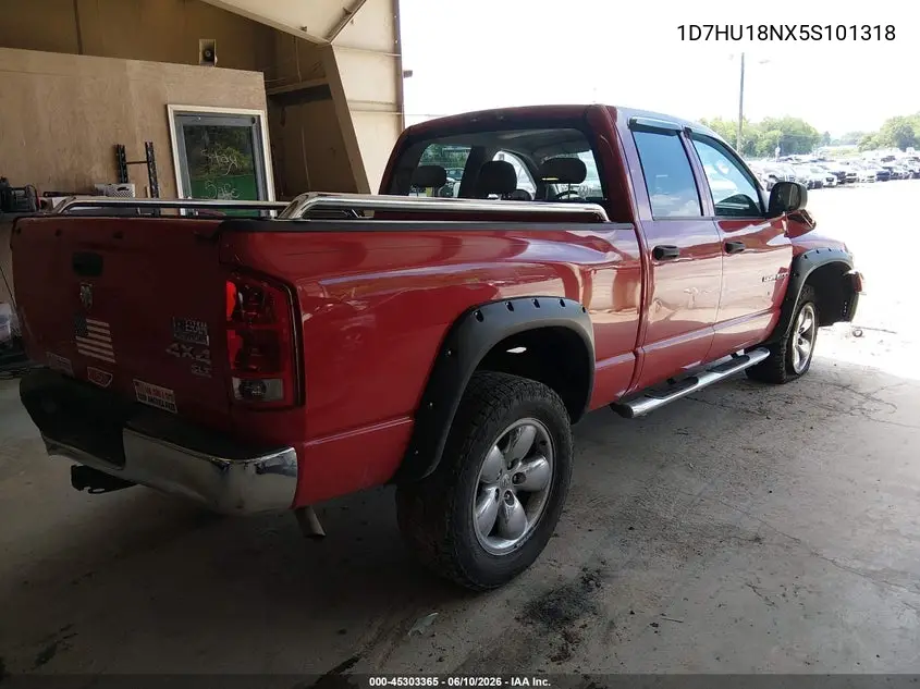 2005 Dodge Ram 1500 Slt/Laramie VIN: 1D7HU18NX5S101318 Lot: 45303365