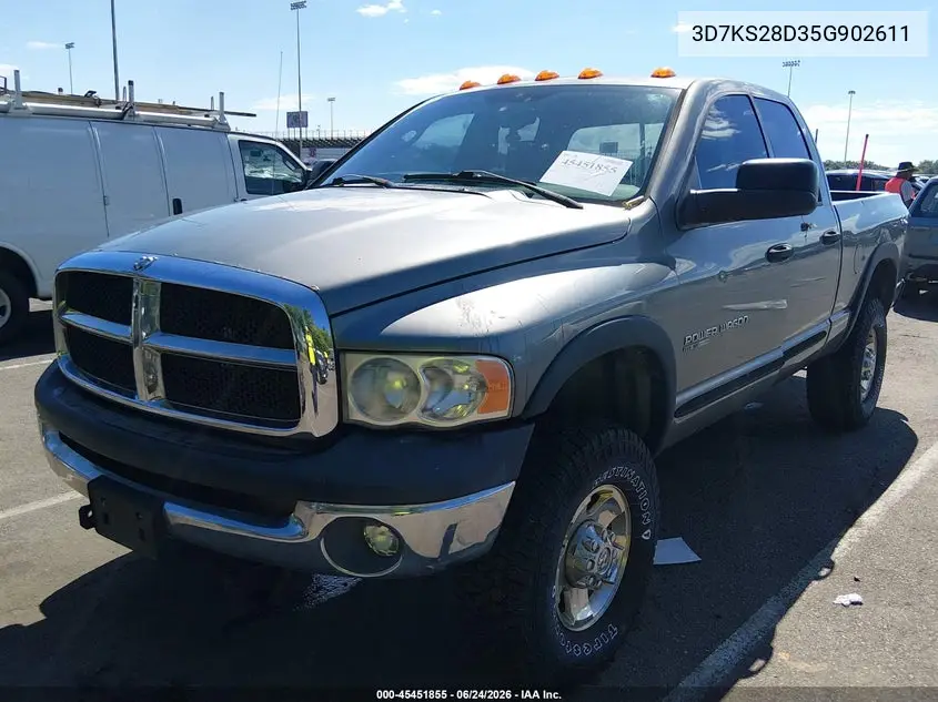 2005 Dodge Ram 2500 Slt/Laramie VIN: 3D7KS28D35G902611 Lot: 45451855