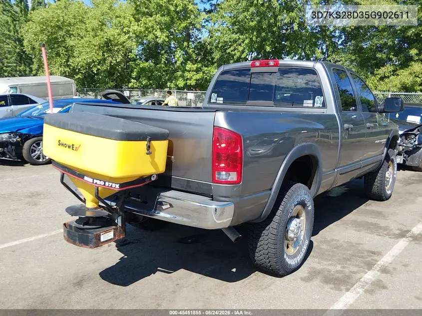 2005 Dodge Ram 2500 Slt/Laramie VIN: 3D7KS28D35G902611 Lot: 45451855