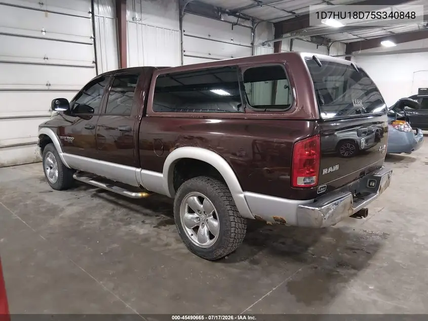 2005 Dodge Ram 1500 Slt/Laramie VIN: 1D7HU18D75S340848 Lot: 45490665