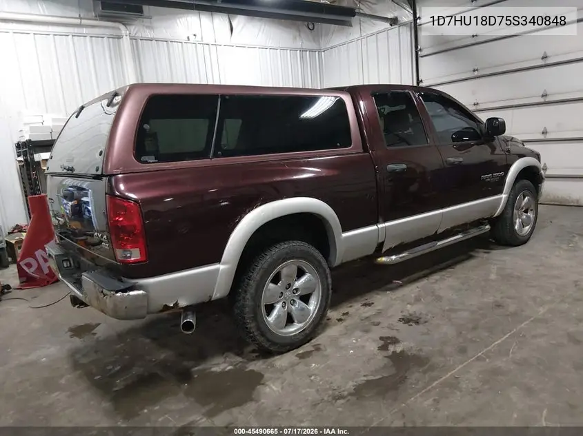 2005 Dodge Ram 1500 Slt/Laramie VIN: 1D7HU18D75S340848 Lot: 45490665