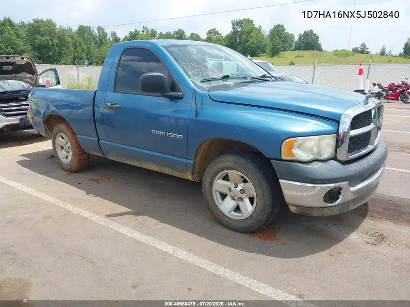 2005 Dodge Ram 1500 St VIN: 1D7HA16NX5J502840 Lot: 45660479