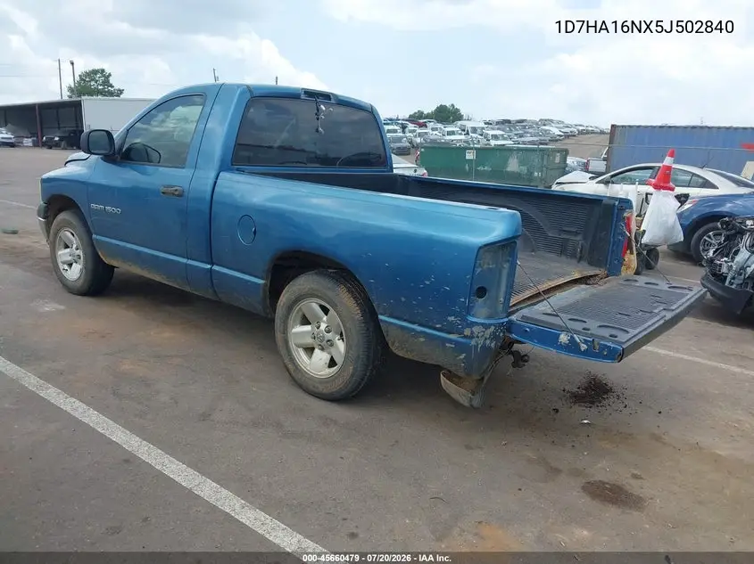 2005 Dodge Ram 1500 St VIN: 1D7HA16NX5J502840 Lot: 45660479