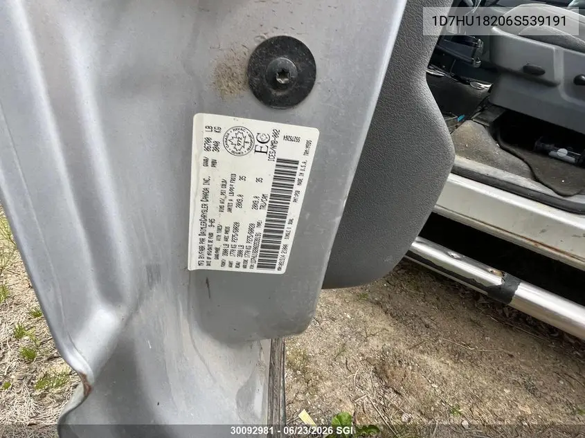 2006 Dodge Ram 1500 St/Slt VIN: 1D7HU18206S539191 Lot: 30092981