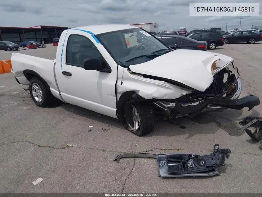 2006 Dodge Ram 1500 St VIN: 1D7HA16K36J145816 Lot: 45455383