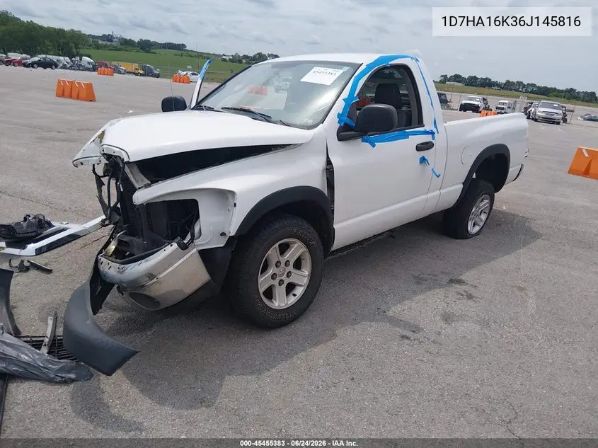 2006 Dodge Ram 1500 St VIN: 1D7HA16K36J145816 Lot: 45455383