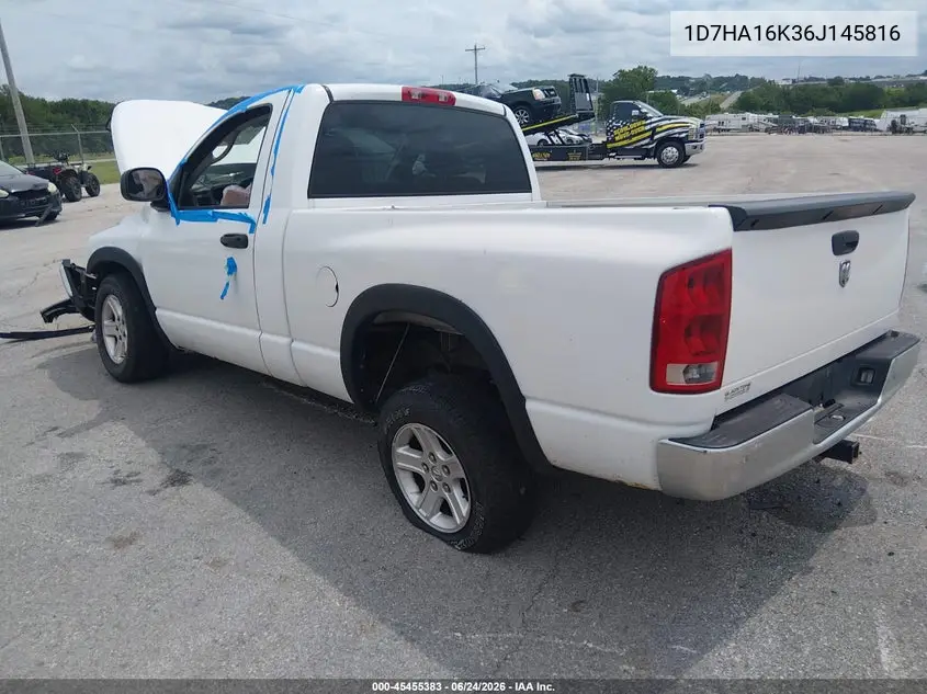 2006 Dodge Ram 1500 St VIN: 1D7HA16K36J145816 Lot: 45455383
