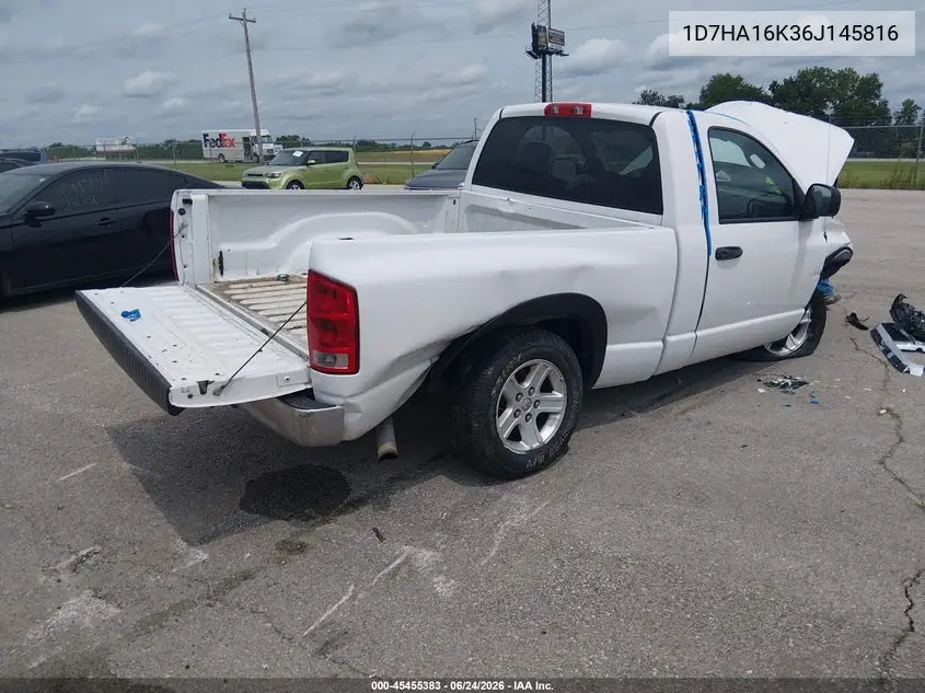 2006 Dodge Ram 1500 St VIN: 1D7HA16K36J145816 Lot: 45455383