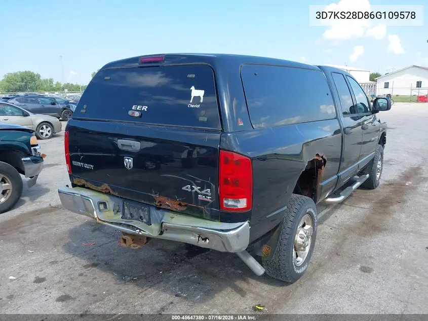 2006 Dodge Ram 2500 Slt/Trx4 Off Road/Sport/Power Wagon VIN: 3D7KS28D86G109578 Lot: 45647380