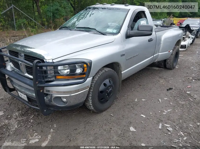 2006 Dodge Ram 3500 Slt/Sport VIN: 3D7ML46D16G240047 Lot: 45675330