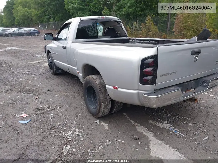 2006 Dodge Ram 3500 Slt/Sport VIN: 3D7ML46D16G240047 Lot: 45675330