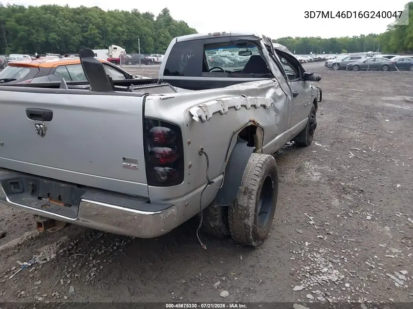 2006 Dodge Ram 3500 Slt/Sport VIN: 3D7ML46D16G240047 Lot: 45675330