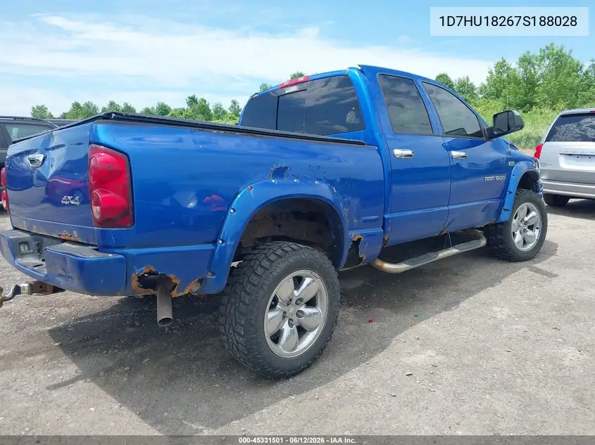 2007 Dodge Ram 1500 Slt/Trx4 Off Road/Sport VIN: 1D7HU18267S188028 Lot: 45331501