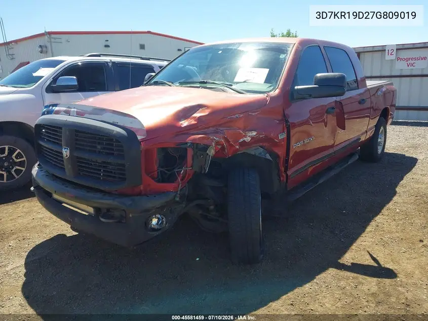 2007 Dodge Ram 1500 Slt VIN: 3D7KR19D27G809019 Lot: 45581459