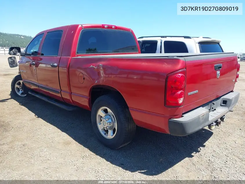 2007 Dodge Ram 1500 Slt VIN: 3D7KR19D27G809019 Lot: 45581459