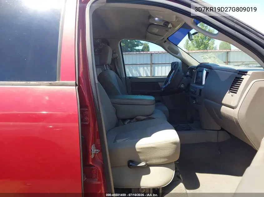 2007 Dodge Ram 1500 Slt VIN: 3D7KR19D27G809019 Lot: 45581459