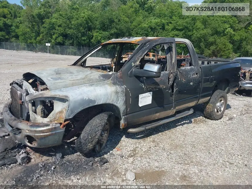 2008 Dodge Ram 2500 Slt/Power Wagon VIN: 3D7KS28A18G106868 Lot: 45592104