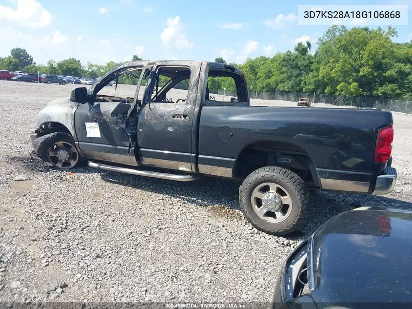 2008 Dodge Ram 2500 Slt/Power Wagon VIN: 3D7KS28A18G106868 Lot: 45592104