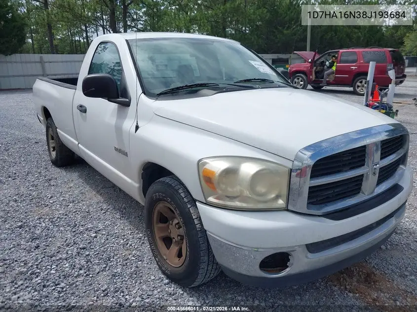 2008 Dodge Ram 1500 Slt VIN: 1D7HA16N38J193684 Lot: 45666011