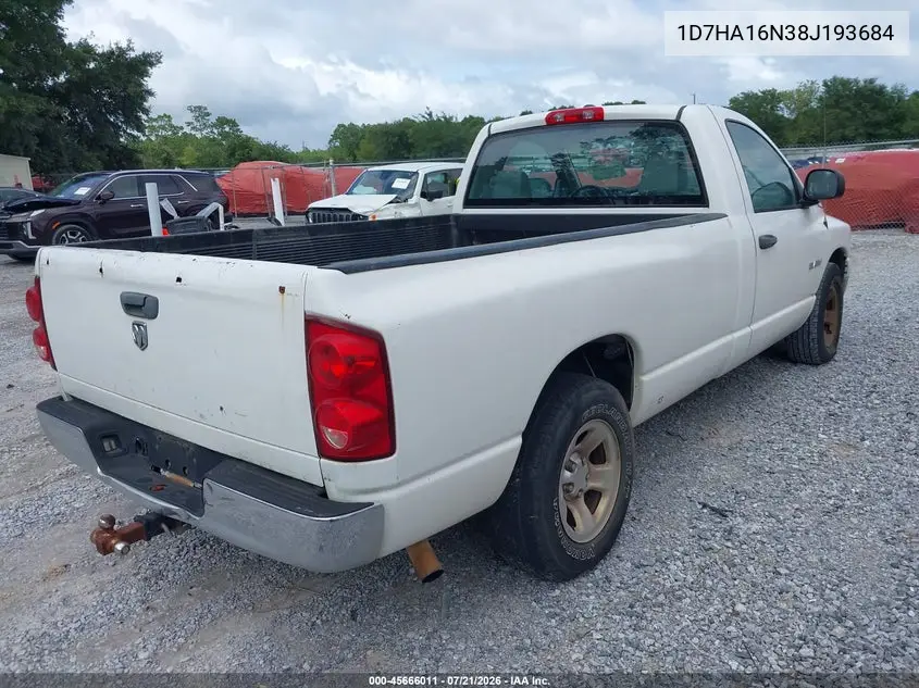2008 Dodge Ram 1500 Slt VIN: 1D7HA16N38J193684 Lot: 45666011