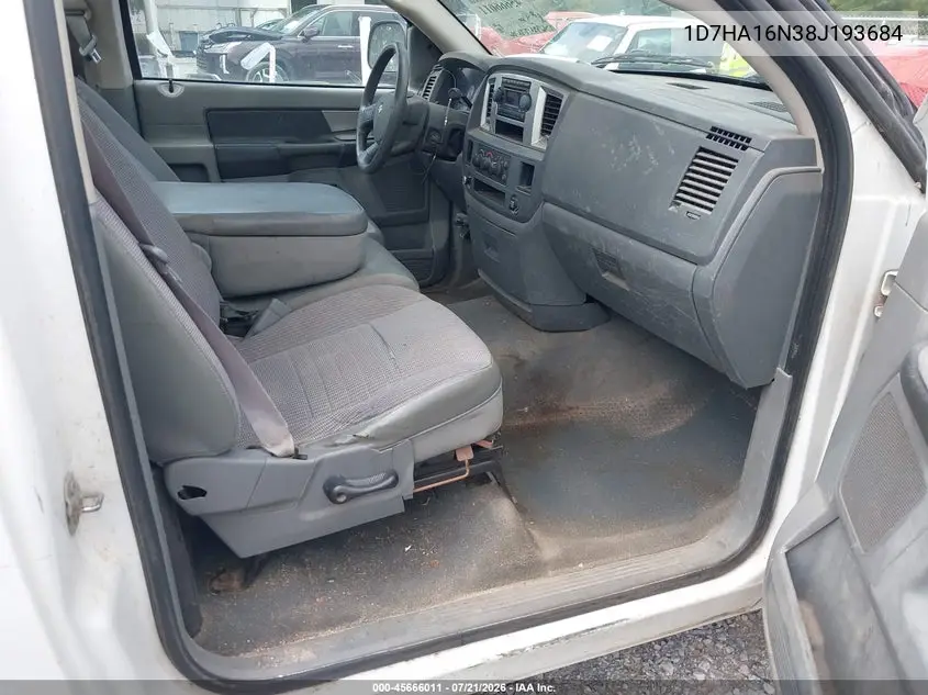 2008 Dodge Ram 1500 Slt VIN: 1D7HA16N38J193684 Lot: 45666011