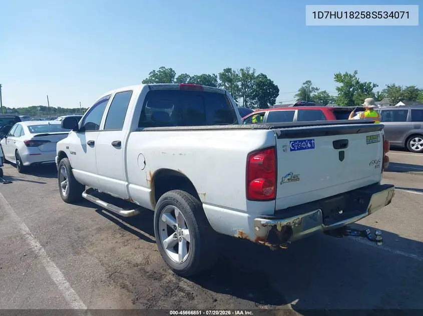 2008 Dodge Ram 1500 Slt VIN: 1D7HU18258S534071 Lot: 45666851